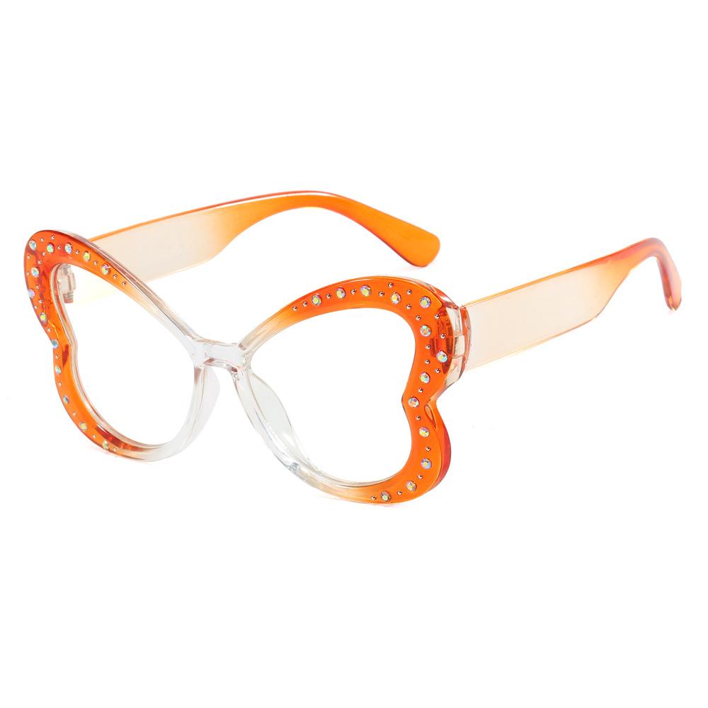 

Женская оправа для очков с бриллиантами-бабочками, Очки для защиты от синего света, Миопия, Обычные ретро-плоские очки