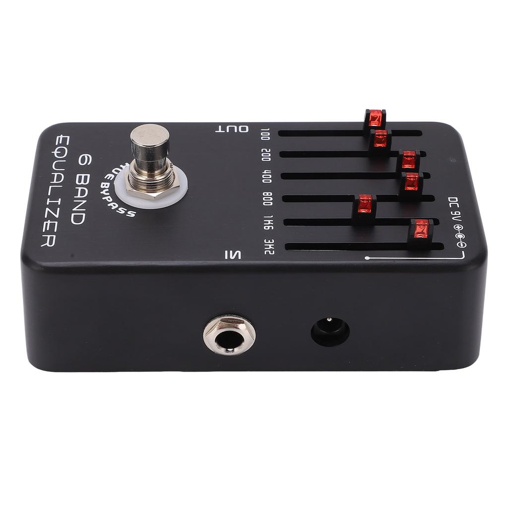 6 Band Equalizer Electric Guitar Metal Effect Pedal with True Bypass LED Flash DC 9V 15mA
