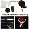 1pc Car Air Vent Clip Decor with Elegant Red Rose Design-2D Flat Floral Car Interior Accessory, Perfect for Your Vehicle's Cabin
