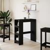 VidaXL Bar Table with Shelves Black Engineered Wood, Pub Table, High Table, Bar Stool Table, Bar Table 854374