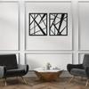 2pcs Abstract Metal Line Wall Art Modern Geometric Pattern Panel Set for Home Scene Themed Party Decoration Housewarming Gift