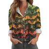 Camicia da donna, camicetta, stampa, bottoni, manica lunga, casual, basic, colletto, regolare