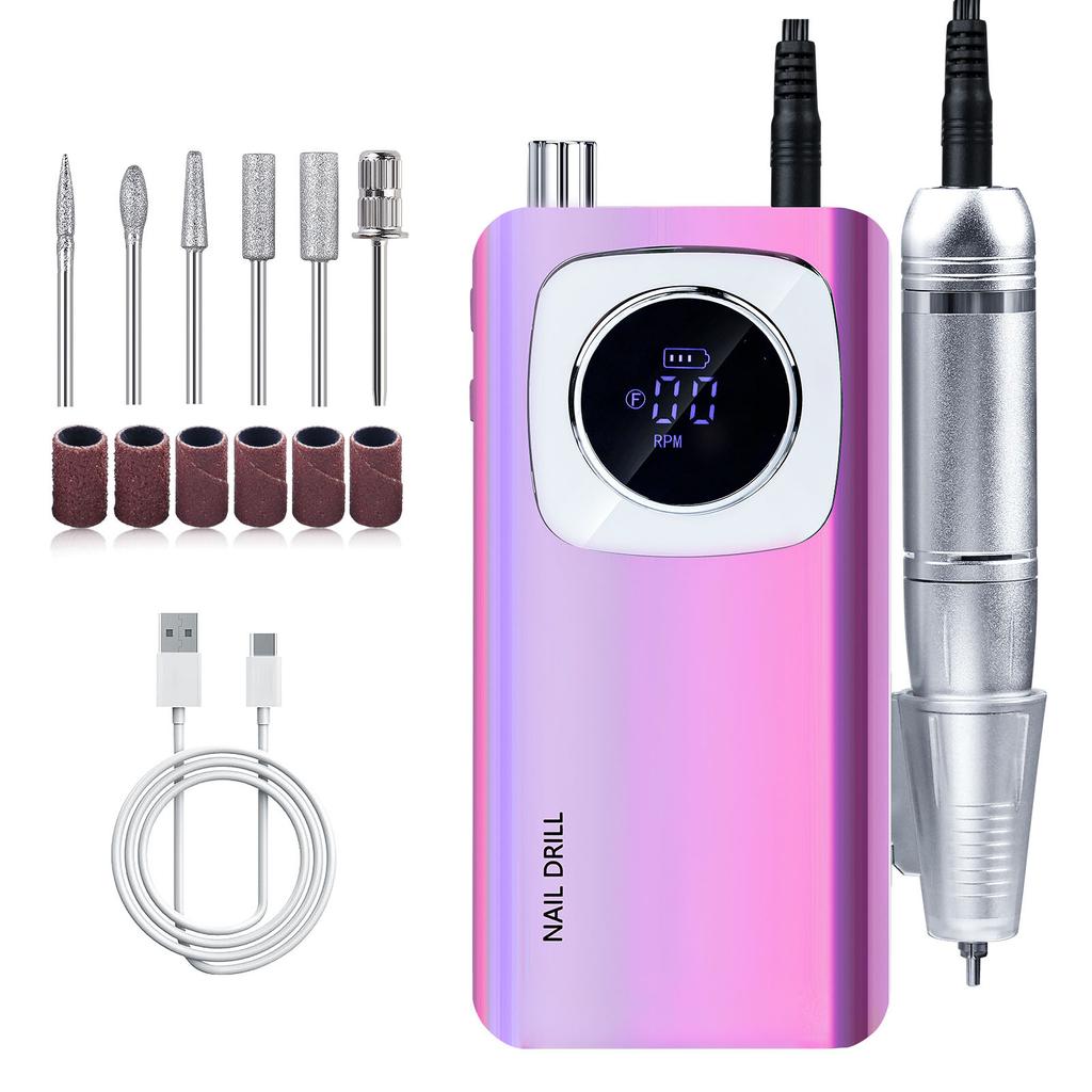 Electric Nail Files Rechargeable Nail Drill 45000RPM Nail Drill Machine for Acrylic and Gel Nails Electric Manicure Set