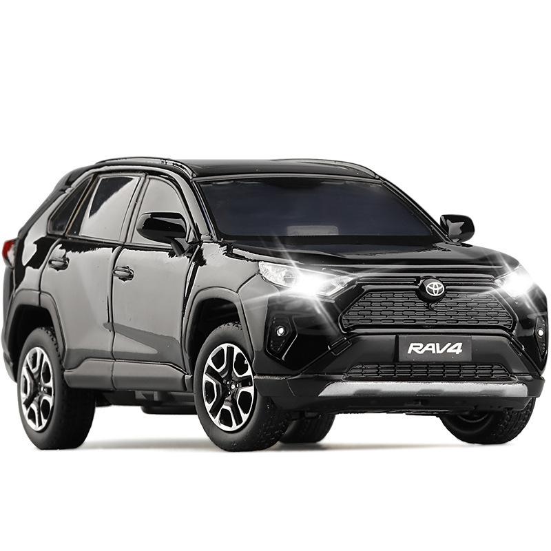 

1/32 Toyota RAV4 2020 SUV Металеві Моделі Автомобілів та Іграшкові Транспортні Засоби Амортизатор Звук Світло Колекція Авто Іграшки Подарунок чорний
