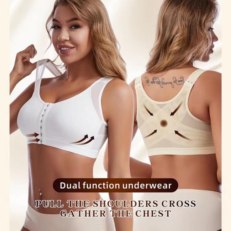 Przednie zapięcie korektor postawy podnieś biustonosz kobiety Push Up Cross Back bielizna odporna na wstrząsy sport wsparcie kamizelka fitness biustonosze S-5XL