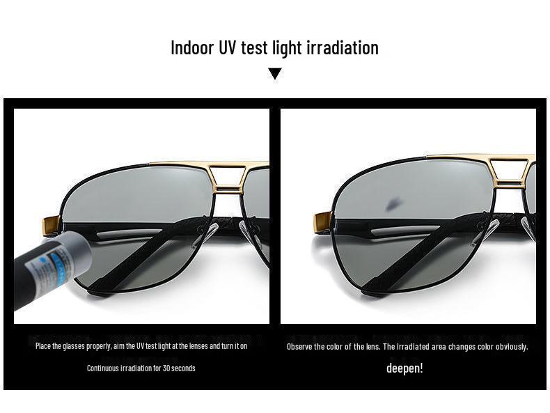Men's Dual-Use Color-Changing Polarized Sunglasses for Day/Night: Anti-Glare, HD Vision for Driving & Fishing