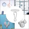 652F 60Pieces Adhesive Ceiling Hooks Hangers for Easily Hanging No Tools Required for Seasonal and Daily Use