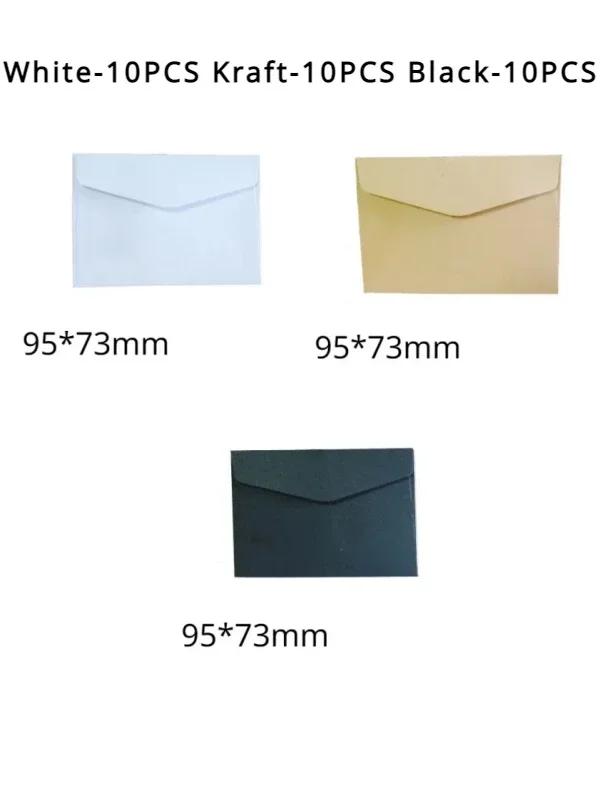 10/20/30/40/100 Pcs Classical White Black Kraft Blank Mini Paper Window Envelopes Wedding Invitation Envelope Gift Envelope