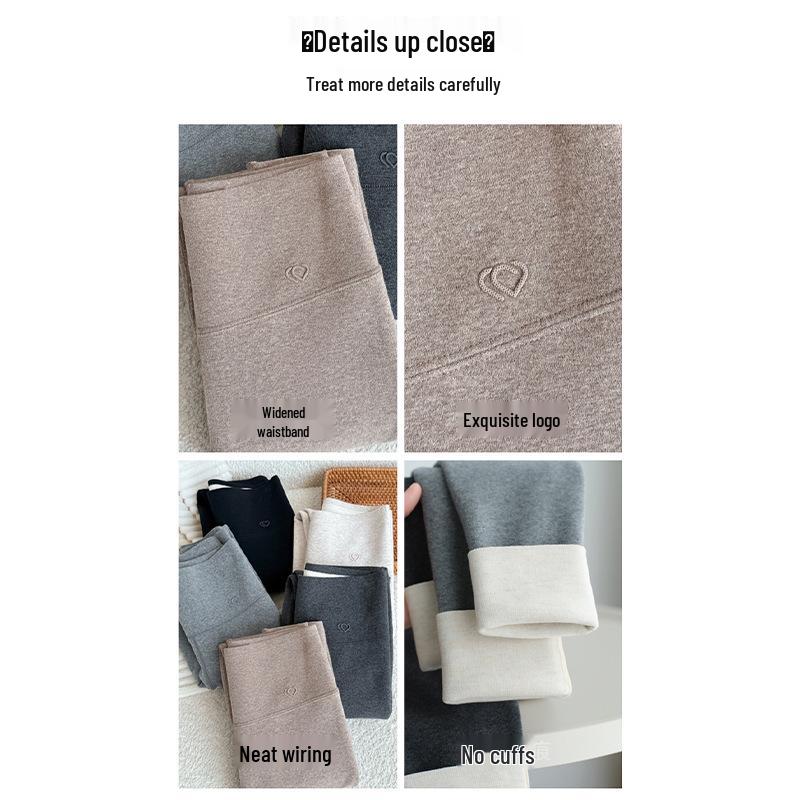 Korean Style High Waist Velvet Base Layer Pants for Women - Winter Slimming, Comfortable, Stretchy, and Non-Bulky.