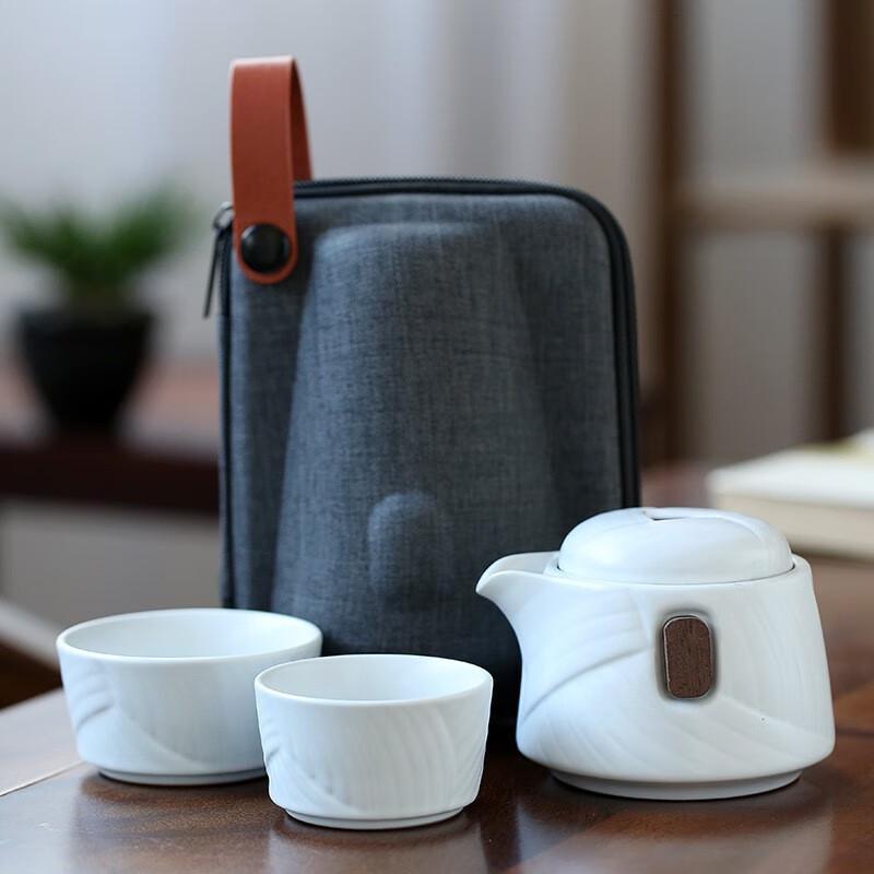 Jingxun Travel Tea Set with 1 Pot and 2 Cups