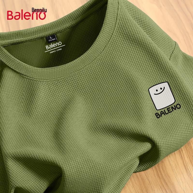 Baleno Men s American Style Waffle Knit Long Sleeve T-Shirt 2XL