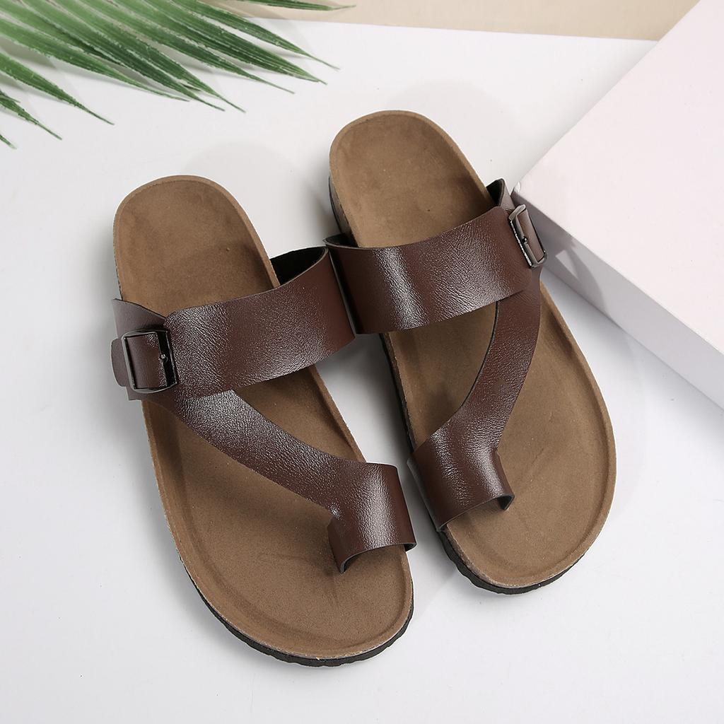 Fashion Fashion Cork Slippers for Women Summer New Casual Beach Sliding Girls Flat Shoes Sandals Retro Roman Women Shoes Flip Flops