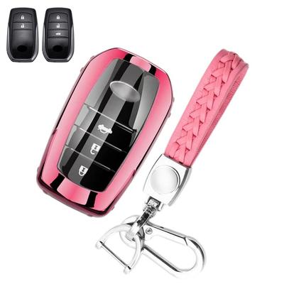 Toyota Smart Key Etui, Schlüsselhülle, 2 Tasten, 3 Tasten, Luxus TPU Schlüsselanhänger,