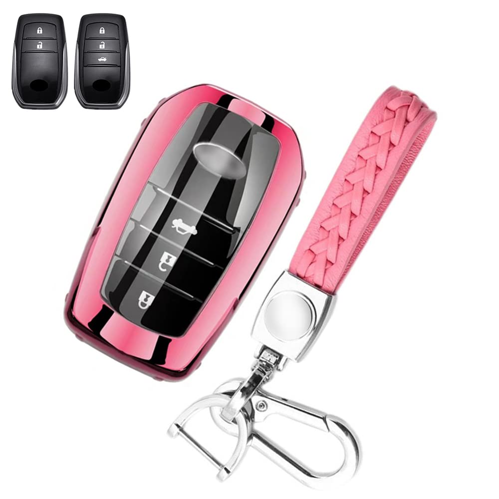 

Toyota Smart Key Case, Key Cover, 2 Buttons, 3 Buttons, Luxury TPU Key Holder, for Toyota Alphard рожевий
