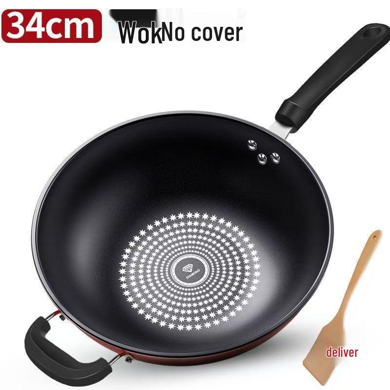 German Crystal Non-Stick Wok - Oil-Free, Smoke-Free Stir-Fry Pan for Induction and Gas Stoves