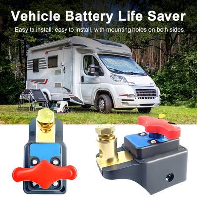 Battery Disconnect Isolator Switch 12-24V Universal Heavy Duty Brass Energy Saving Power Off Switch Smart Car Battery Disconnect Switch for Car Truck