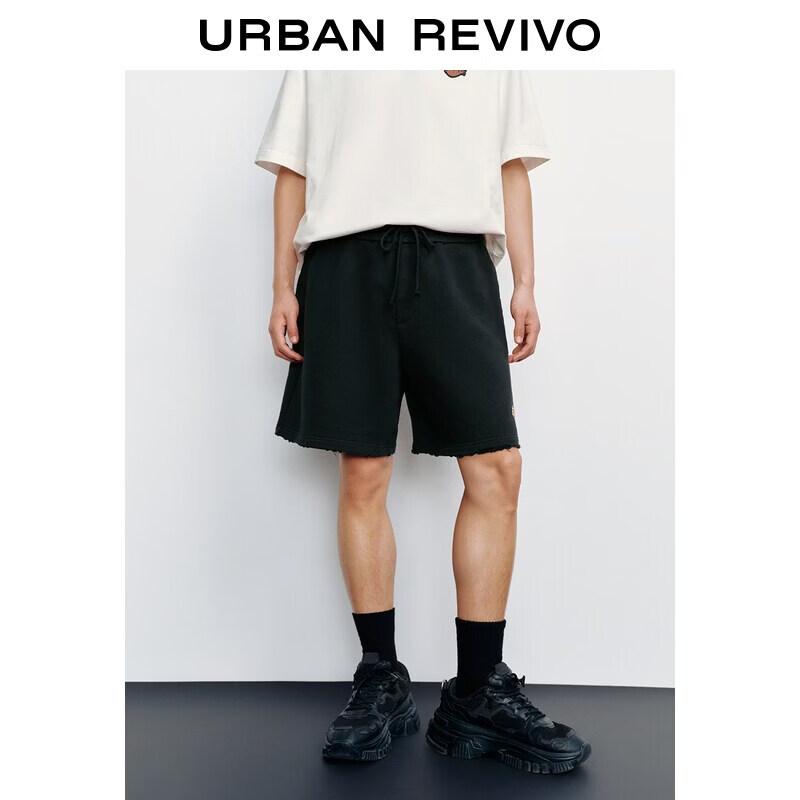 UR2026 Men s Frayed Embroidered Drawstring Shorts 30