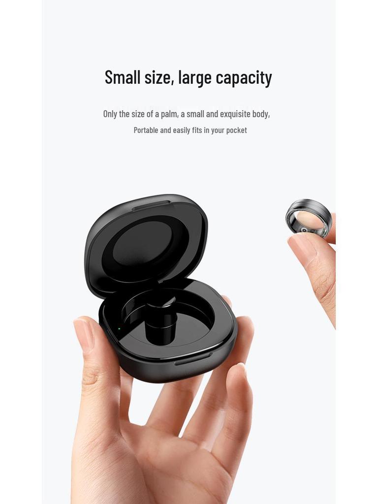QRING R06 Smart Ring: Sleep, Stress, and Blood Oxygen Monitor with Sport Charging Case.