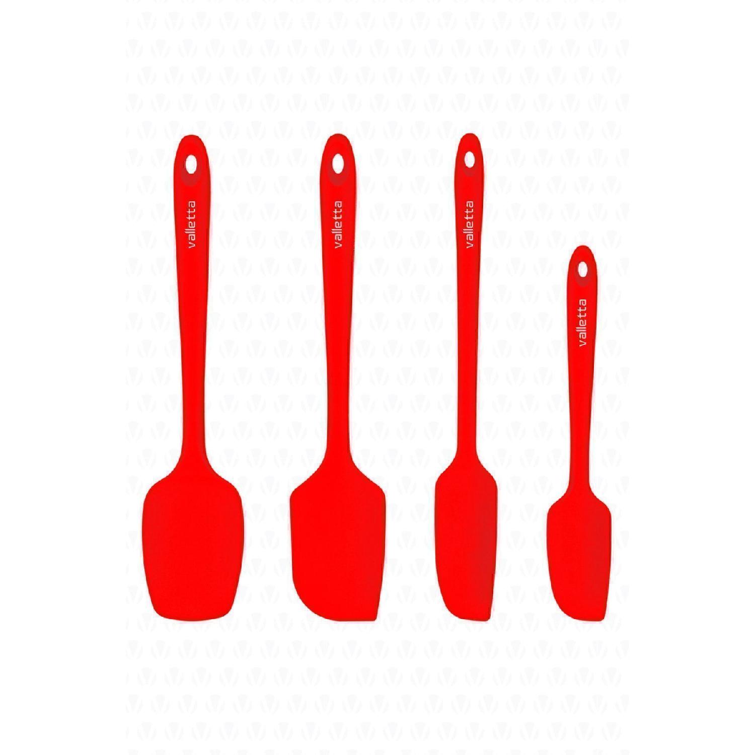 

Osteris Heat Resistant Fireproof Nonstick Silicone Spatula Set 4 Pieces Red красный