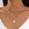 Minimalist Double-Layer Shell Pendant Clavicle Necklace for Women