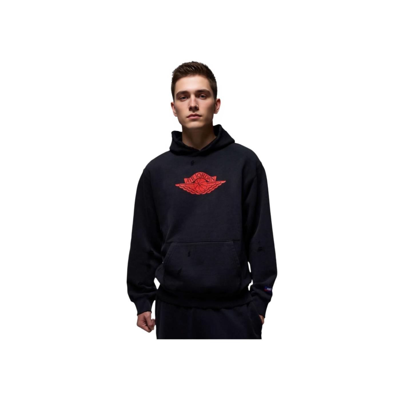 Jordan Air SS25 Rare Simple Comfortable Hooded Long Sleeve Sweatshirt Men sweatshirt Black IB3003-010 S