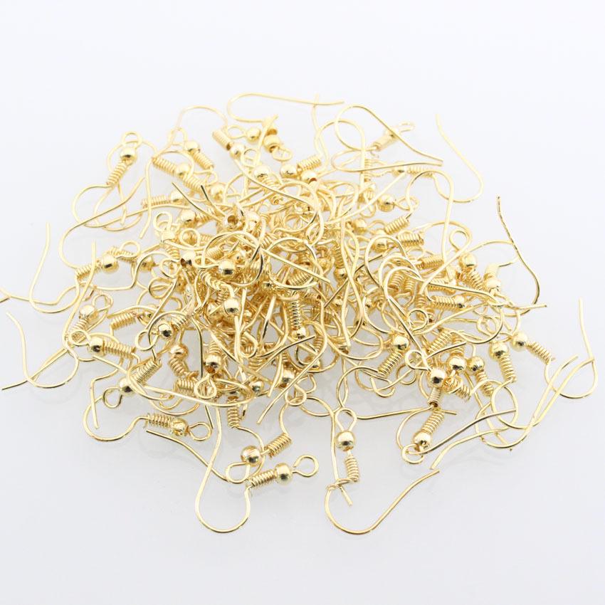 Versatile DIY Handmade Bead Ear Hooks - Approx. 100-Piece Bag of Earrings Accessories Standard золотой