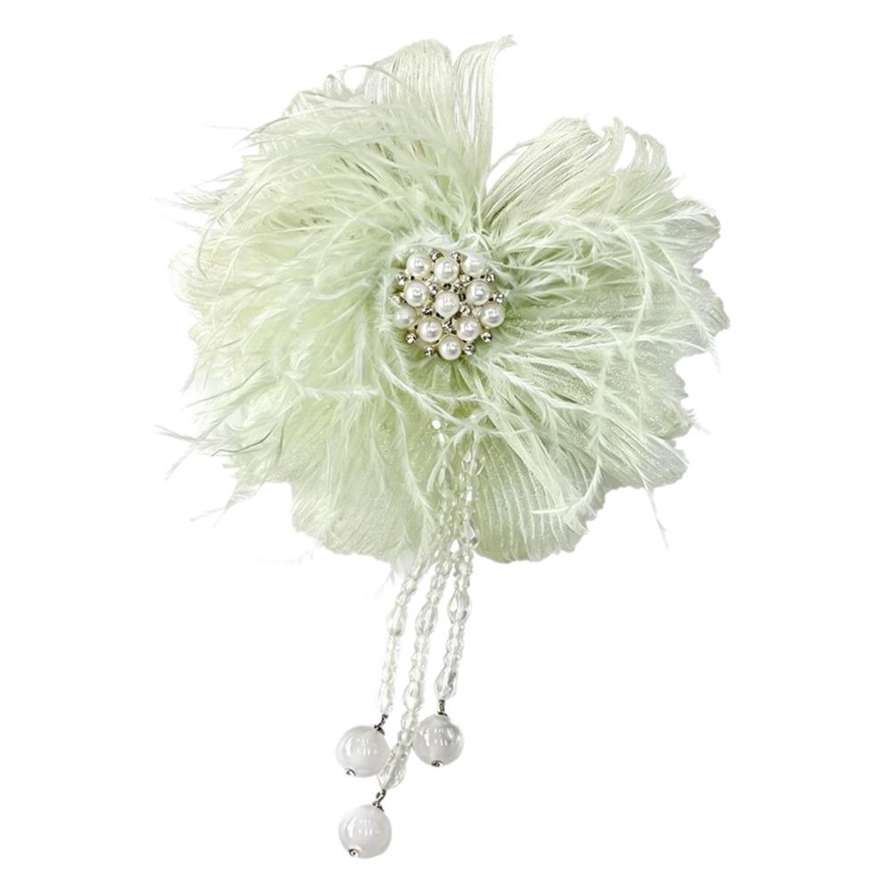 Handmade Pearl Flower Accessories Crystal Tassel Pearl Accents Flower Corsage Sewing Type Fabric Fabric Flower Jewelry