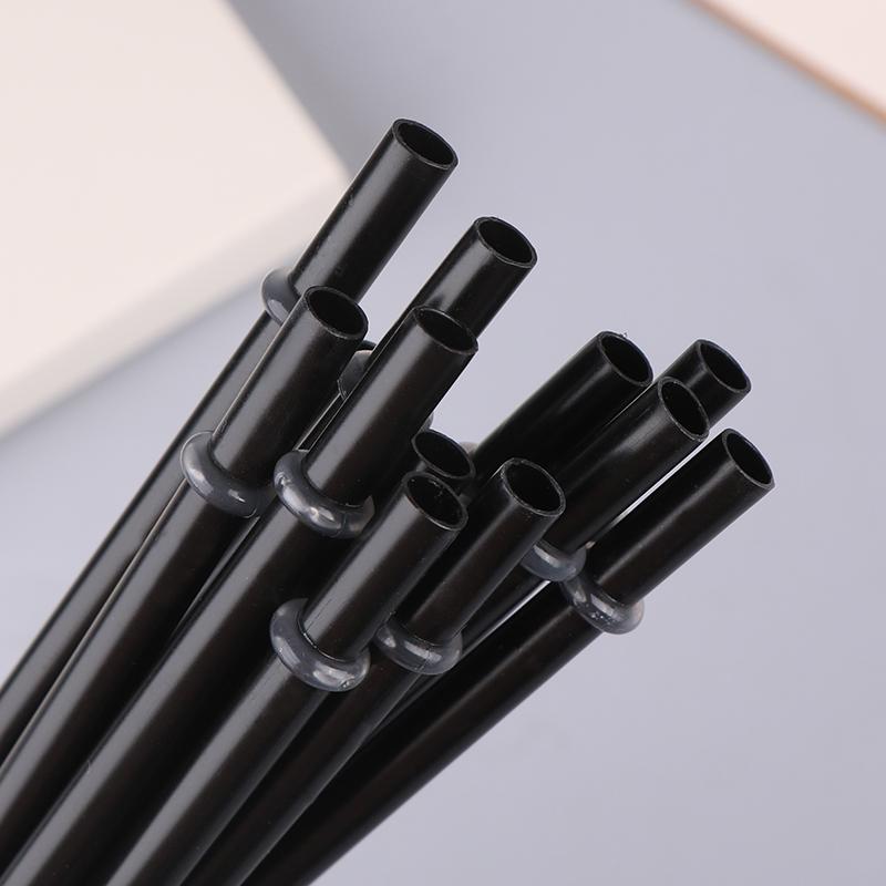 12Pcs 23/27Cm Long Hard Plastic Straws With 1 Straw Brush Reusable Black Straws Tumbler Replacement Straws Cup Accessories