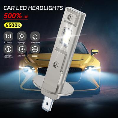 1 PC H1 H3 H7 רכב LED נורה 50W CSP רכב רכב פנס ראש ללא מאוורר אור אוטומטי דיודה ערפל פנסי ערפל 12V 6000K
