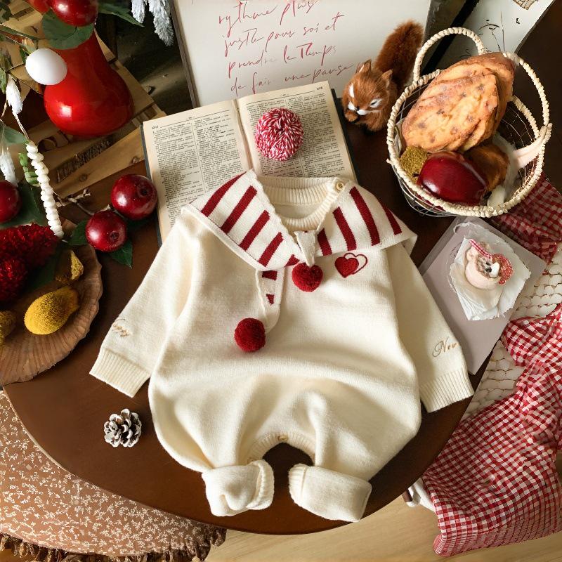 Full Moon Winter Infant Jumpsuit: Cozy 100-Day Outfit for 1-Year-Olds - New Year Visiting and Crawling Clothes for Babies