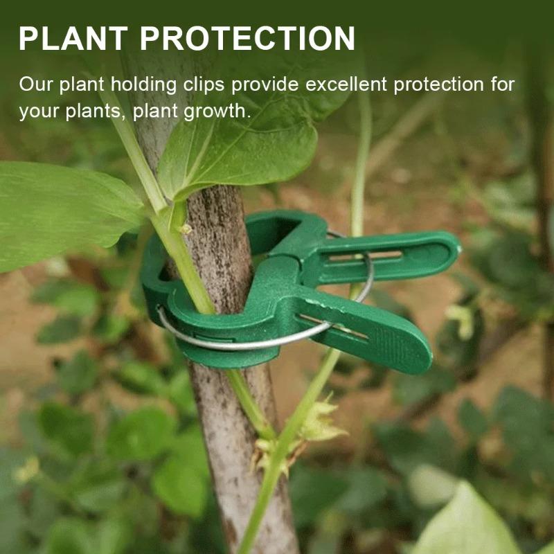 20pcs Plant Fixed Clips Reusable Garden Greenhouse Bracket Garden Plants Vine Climbing Clamp Flower Tomato Support Fastener