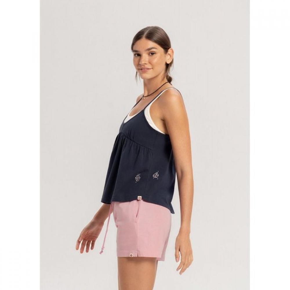 Budhi Mudra Kasih Shirring Top B61002atn4a N15 Blueberry/S
