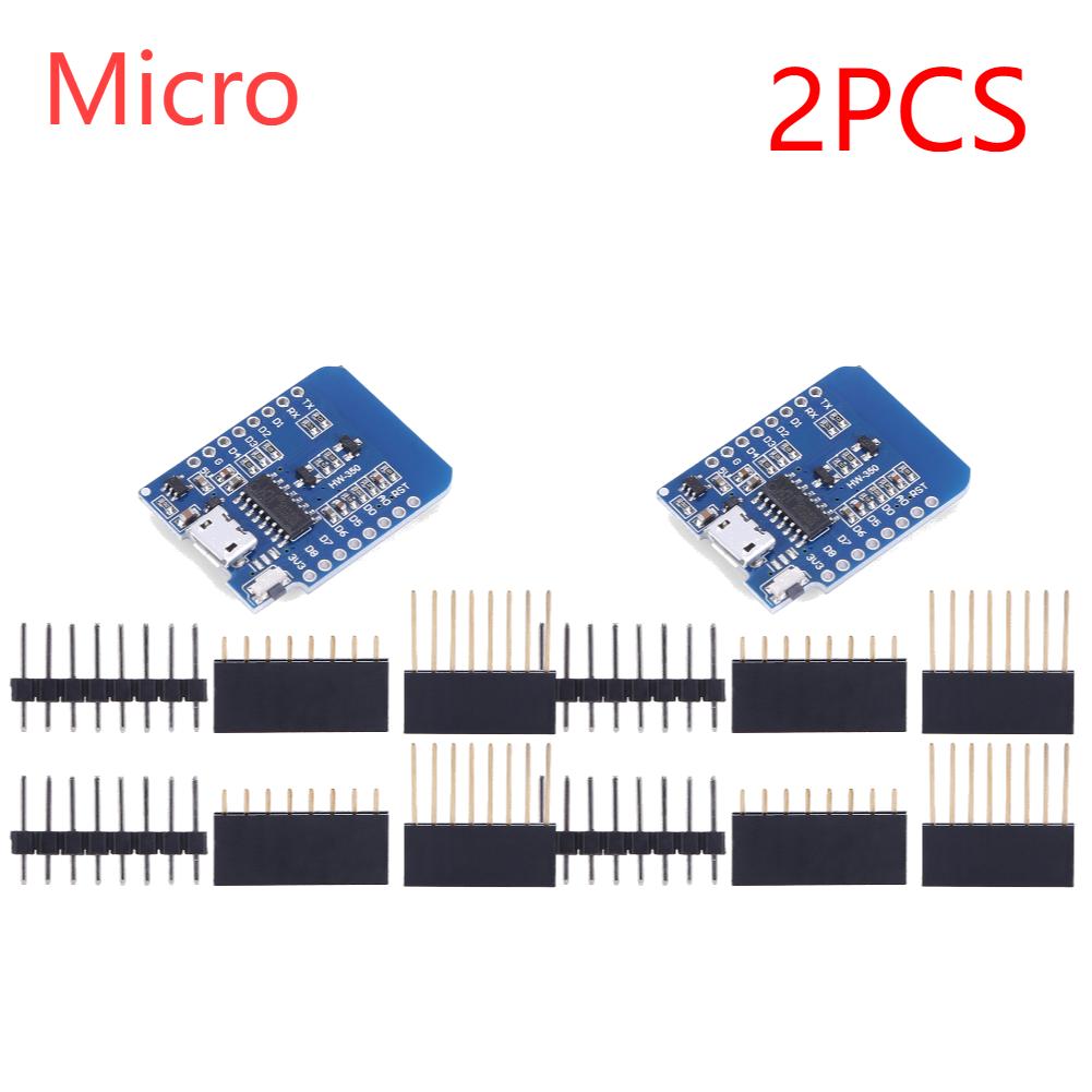 1/2PCS ESP-12F ESP8266 D1 Mini Nodemcu Lua Micro Type-c WeMos WLAN WIFI Expansion Development Board Support OTA Pin for Arduino