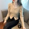 Fashion Long Sleeve Lace Blouse Women Autumn Striped Bottoming Tops Woman Button Up Lace Shirt Women Elegant Clothes 30025