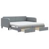 VidaXL Daybed with Trundle and Drawers Light Grey 100x200 Cm Fabric 3196875