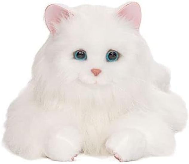 

[Featured on many TV shows] Wagging tail, spoiled cat, digitally direct, white, moving, meowing, stuffed animal