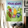 Custom Name Babblarna Wall Tapestry Aesthetic Wall Hanging Printed Fabric Blanket Decorative Tapestries for Bedroom Living Room Home Decor