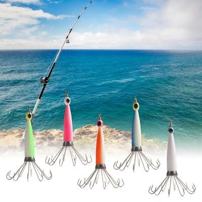 Squid Jig Hook Strong Penetration Fish Attraction Compact Glowing Cuttlefish Sleeve Octopus Squid Jig Hook Fishing Accessory