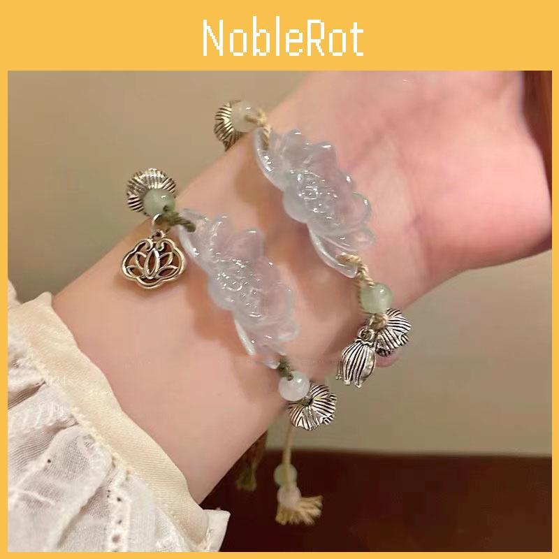 Alloy Plated Stylish Lotus Pull Bracelet For Women Geometric Design Retro Ethnic