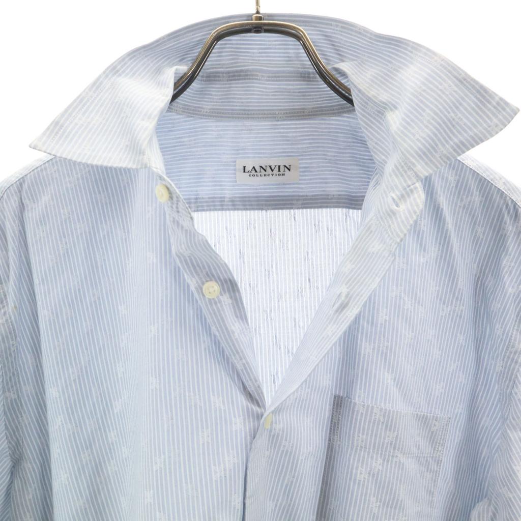 LANVIN LA COLLECTION made in Japan Striped Pattern Long sleeve Cotton shirt Men's Used