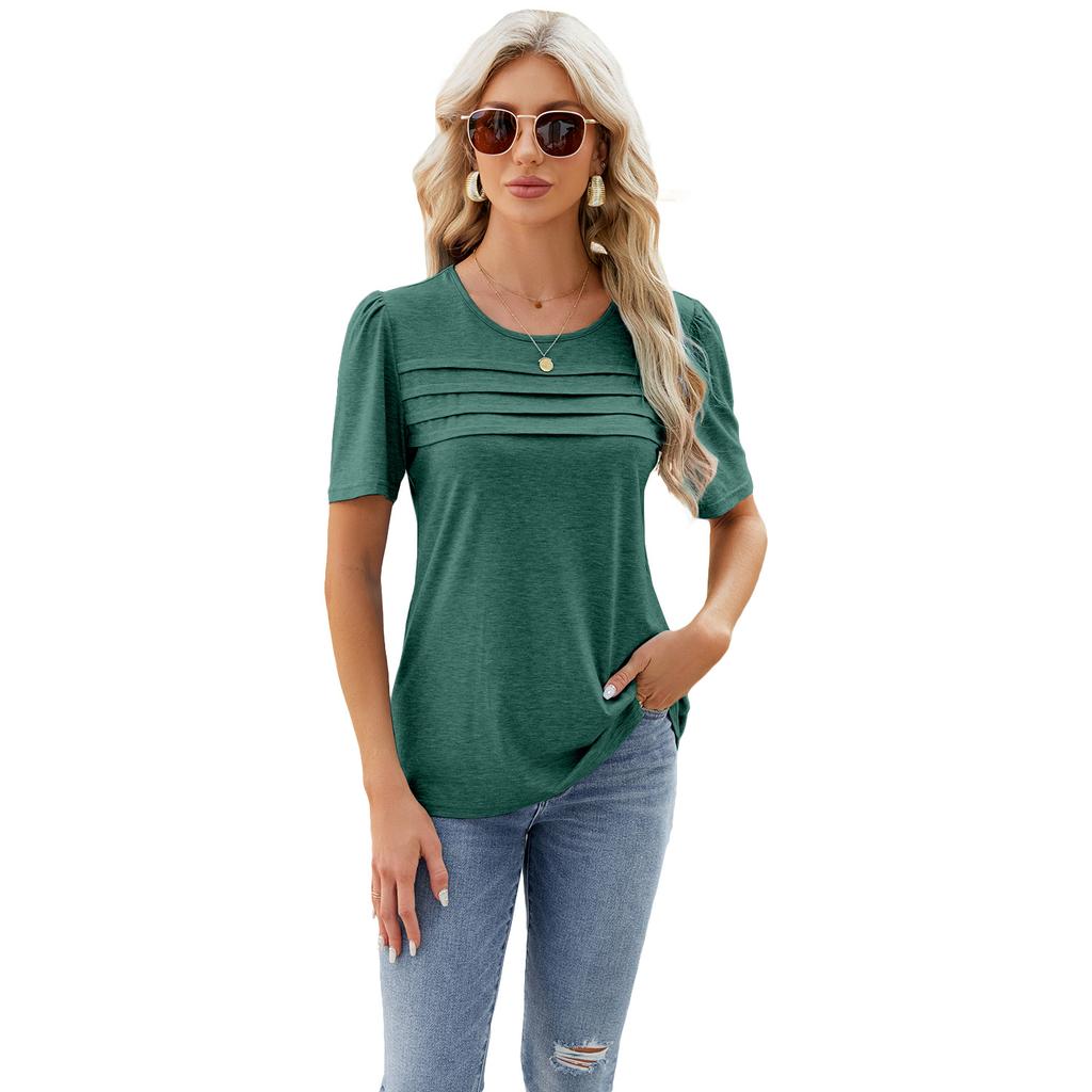 Spring And Summer New Style Daily Comfortable Basic Short Style Loose Short Sleeved T-Shirt Top Vest For Women