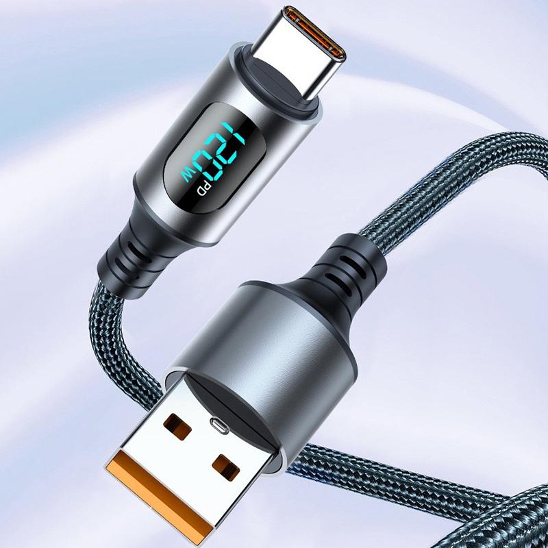 120W Usb Type C Cable For Honor Samsung Super Charge Fast Charging Usb C Charger Data Cable Wire Cord 1M 2M