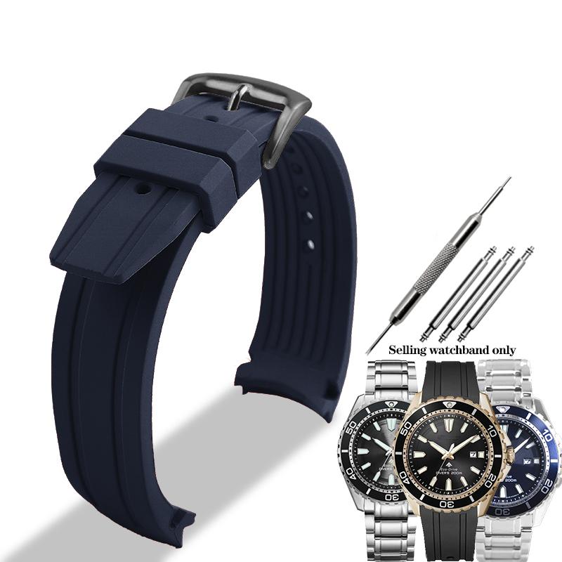 Cinturino in Gomma Curvo da 22mm per Orologio Citizen Light Kinetic Energy BN0190 BN0191-80LBN-17E Immersioni BN0193 Cinturino in Silicone da Uomo