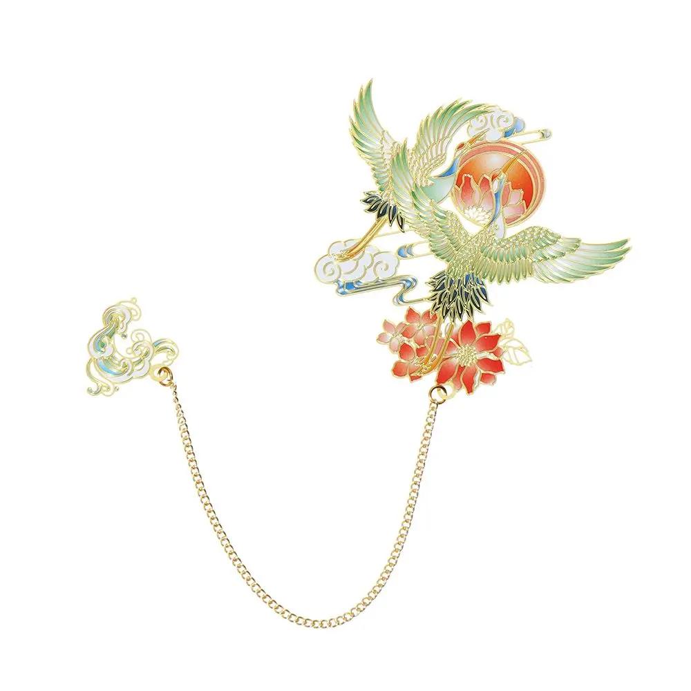 Chinese style School Office Supplies Pendant Tassel Metal Pagination Mark Book Clip Brass Bookmark Painted
