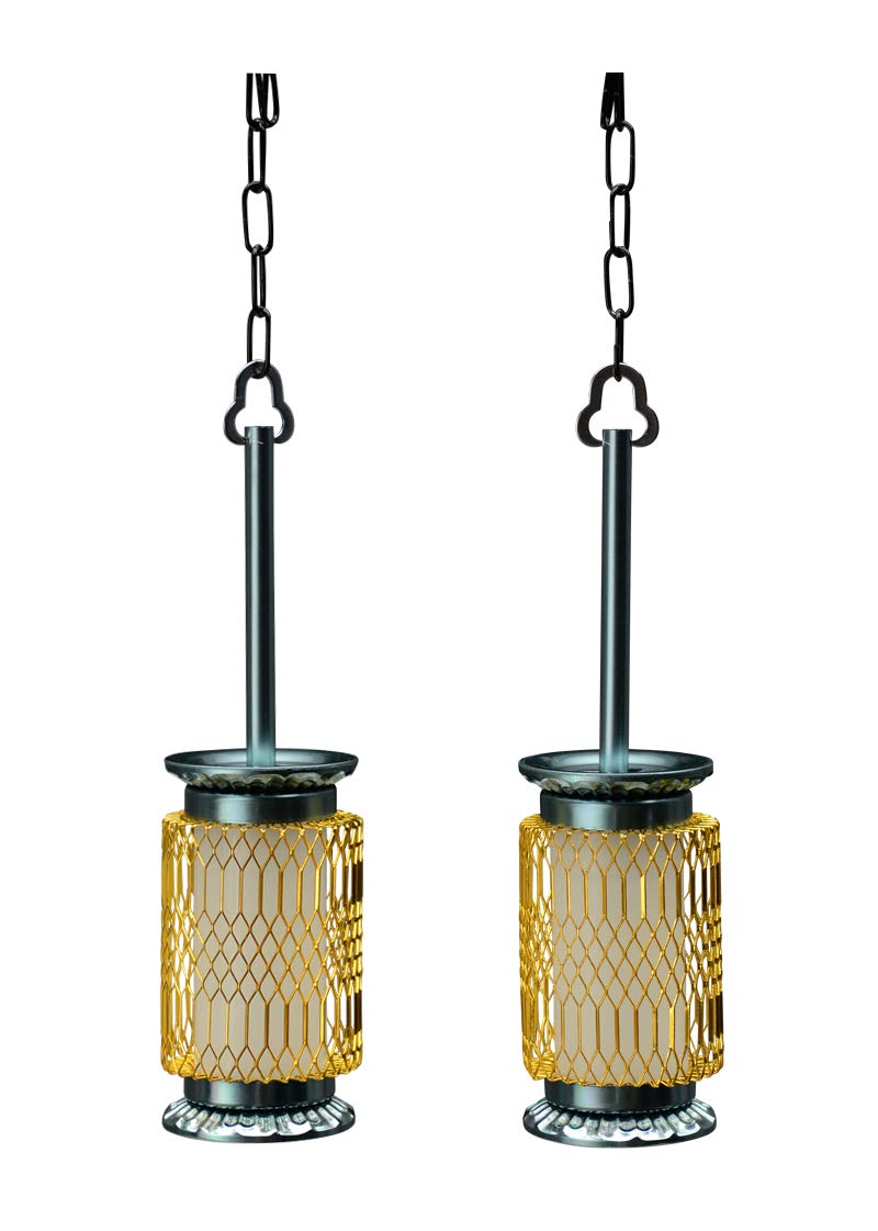 

Buddhist Fittings Hanging Miyabi with light LED electrical 1 pair [Hiruta Store] lanterns, type, alloy, equipment,