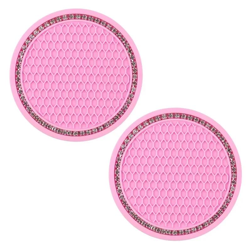 Car 2Pcs Black  Auto Cup Holder Anti Slip Insert Coasters Pads Interior Accessories Universal Fits Perfectly For Most Cups