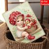 DIY Pearl Painting Canvas Cute Baby Girl with Duckling Design Shiny 3D Bead Art Kit Creative Leisure Craft for Living Room Wall Decor