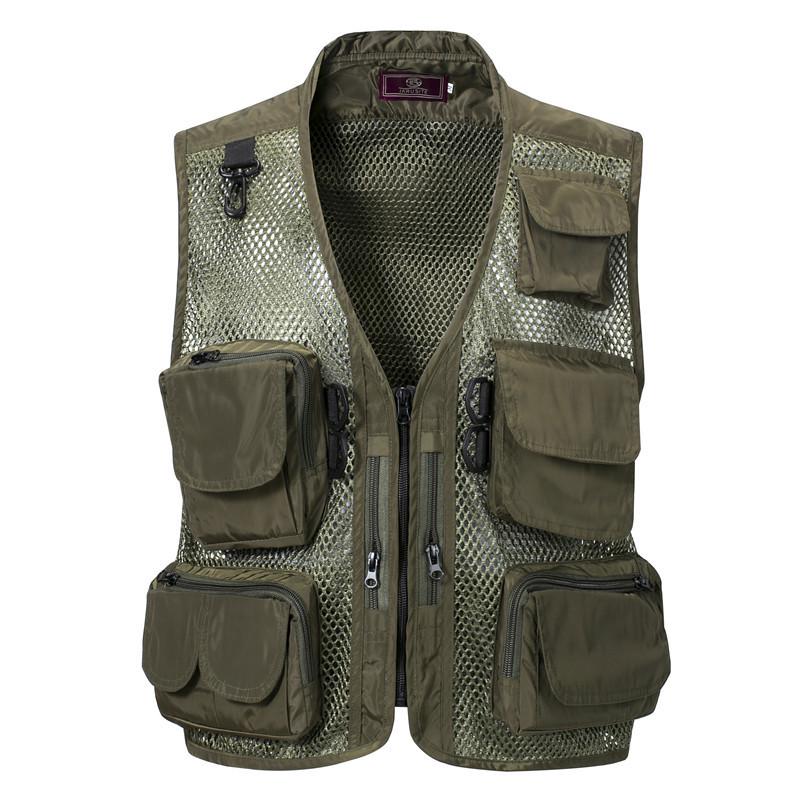 Men s Summer Multi-color Camo Mesh Photography Vest - Outdoor Multi-pocket Dad Style B12 2XL