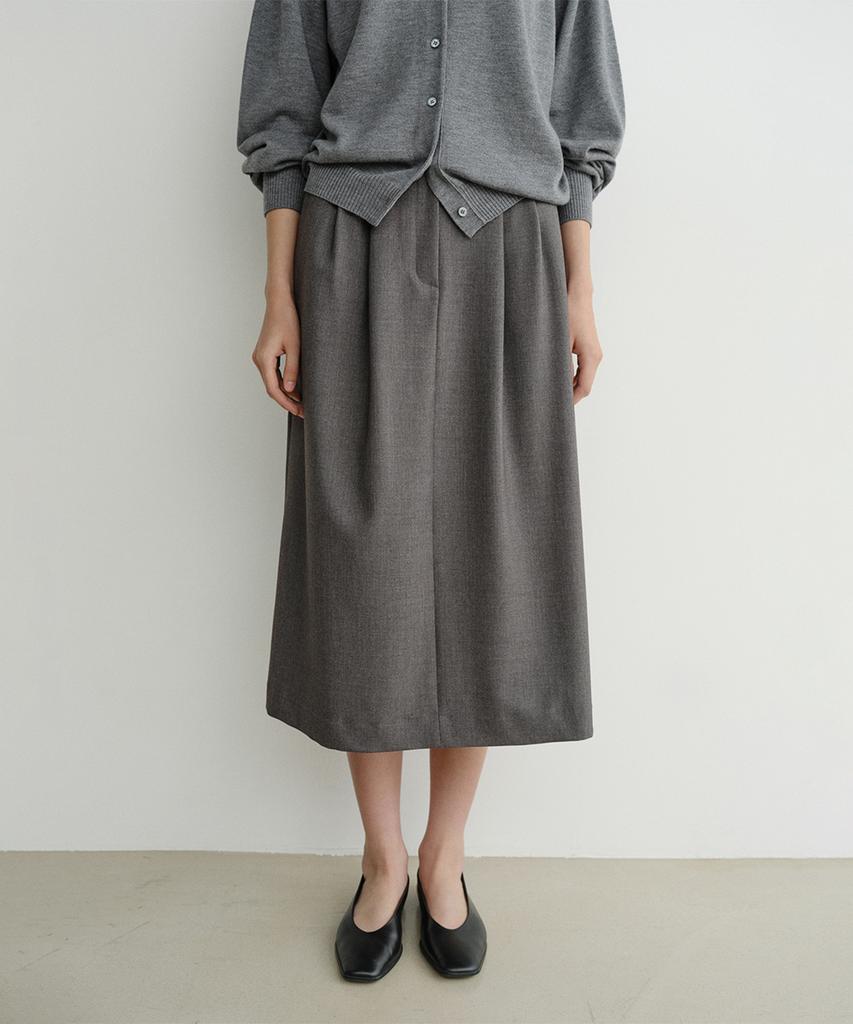 Ia Tuck Volume Maxi Skirt (Charcoal)