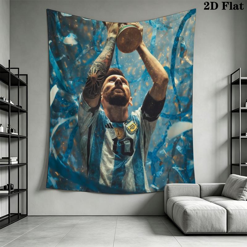 Messi Wall Tapestry Aesthetic Wall Hanging Printed Fabric Blanket Decorative Tapestries for Bedroom Living Room Home Decor
